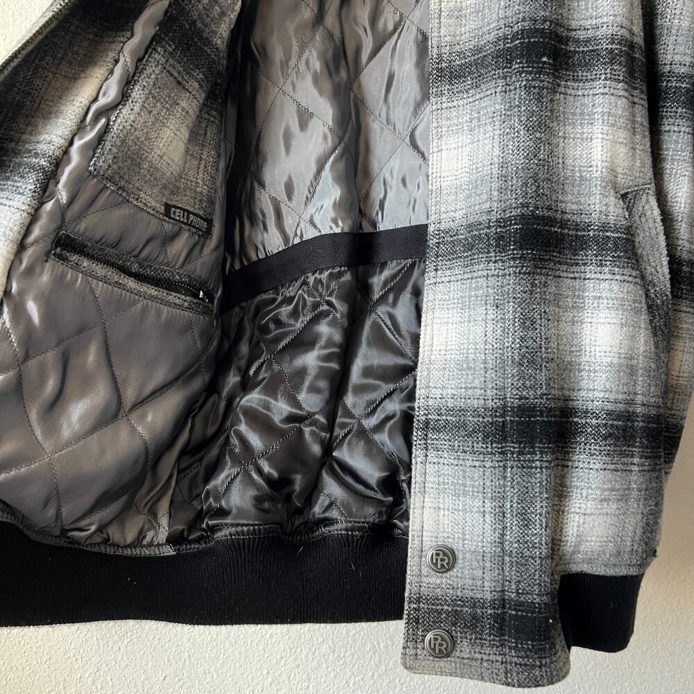 Powder River Outfitters Panhandle Slim Plaid Wool Blend Bomber Jacket Size XXS - Picture 6 of 12